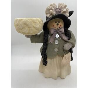 Holiday Snowman Couple Figures Votive Candle Holders Plum Pudding Heather Hykes